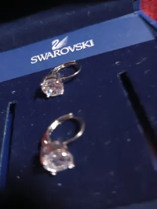 Pendientes pequeño cristal niña/mujer plateado