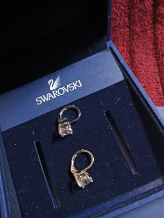 Pendientes pequeño cristal niña/mujer plateado