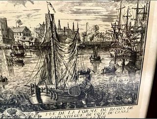 Antigua Pareja de grabados enmarcados