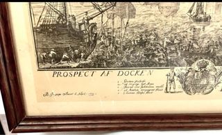 Antigua Pareja de grabados enmarcados