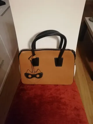 Bolso de piel de serpiente, azul marino y marrón