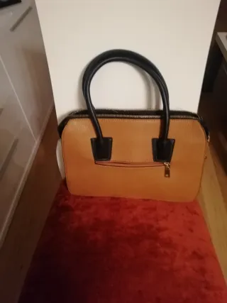 Bolso de piel de serpiente, azul marino y marrón