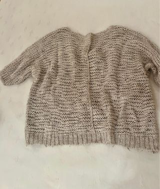 Jersey punto ancho beige roto