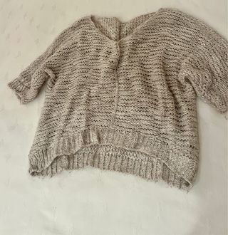 Jersey punto ancho beige roto