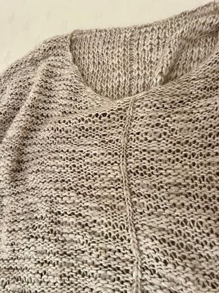 Jersey punto ancho beige roto