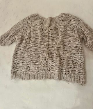 Jersey punto ancho beige roto