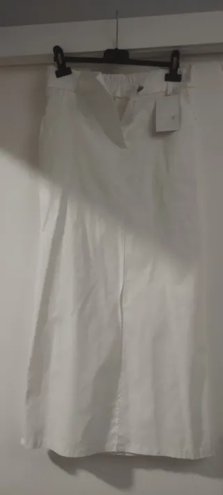 Falda larga blanca mujer