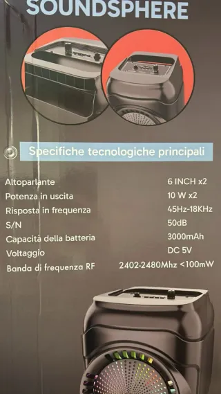 Cassa 8 in 1 con Microfono Wireless