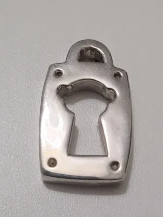 Colgante Osito Plata de Ley en forma de candado