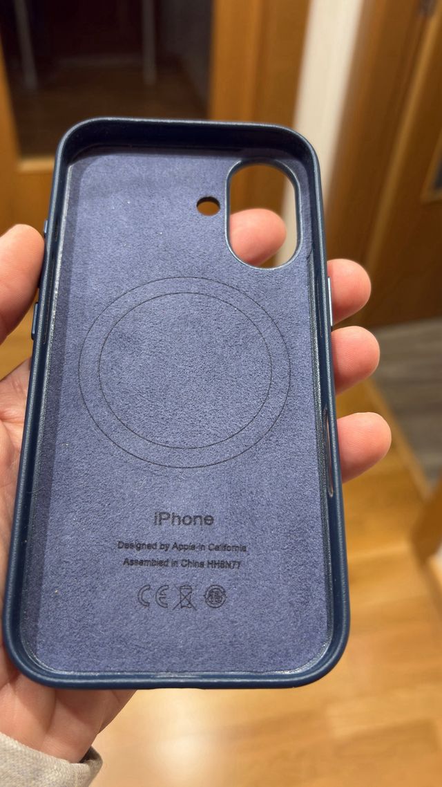 Funda iPhone 16 Cuero MagSafe Azul