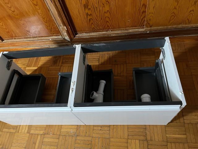 Lavabo doble 120cm blanco