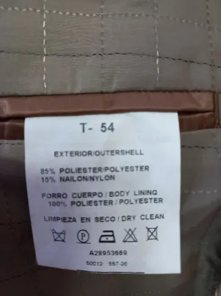 Americana Pana Beige Hombre Talla 54