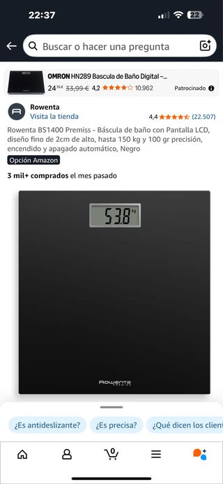 Báscula Rowenta Premiss Negra.