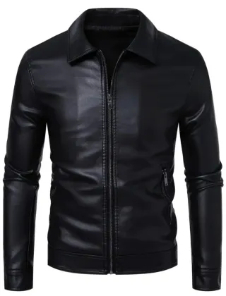 Chaqueta de cuero negra