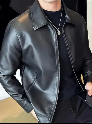 Chaqueta de cuero negra