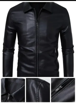 Chaqueta de cuero negra