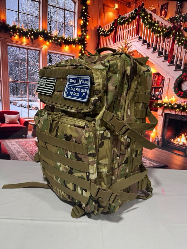 Mochila Táctica Militar 50L Beige/Verde nueva