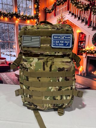 Mochila Táctica Militar 50L Beige/Verde nueva