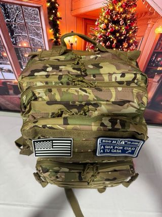 Mochila Táctica Militar 50L Beige/Verde nueva