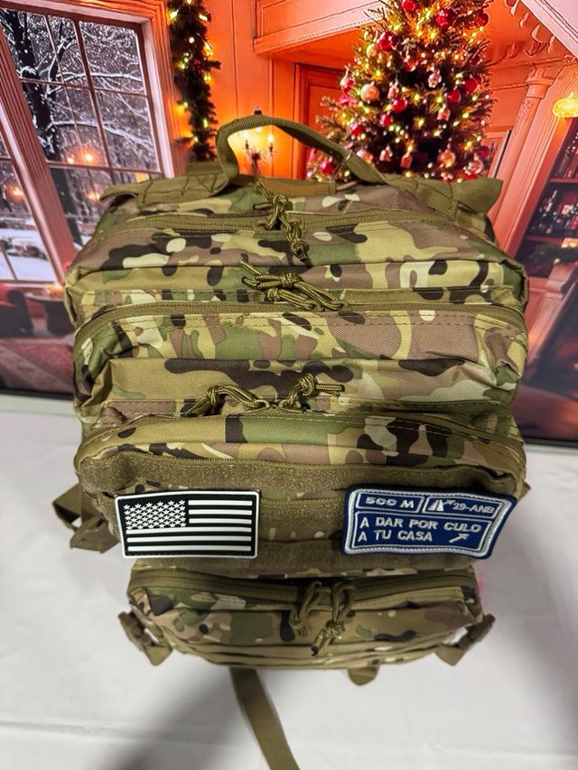 Mochila Táctica Militar 50L Beige/Verde nueva