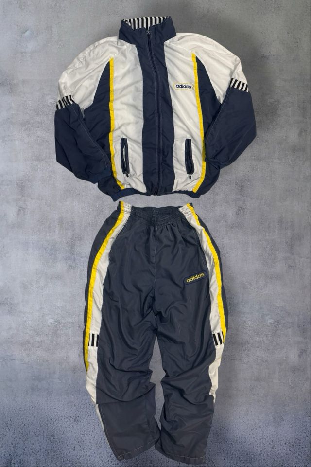 Chándal  completo Gris y blanco Vintage Adidas