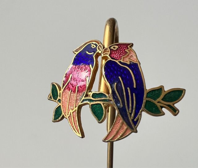 Segnalibro con pappagalli smaltati