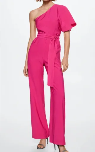 Mono Mango Asimétrico Rosa Fucsia