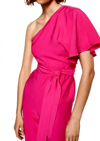 Mono Mango Asimétrico Rosa Fucsia