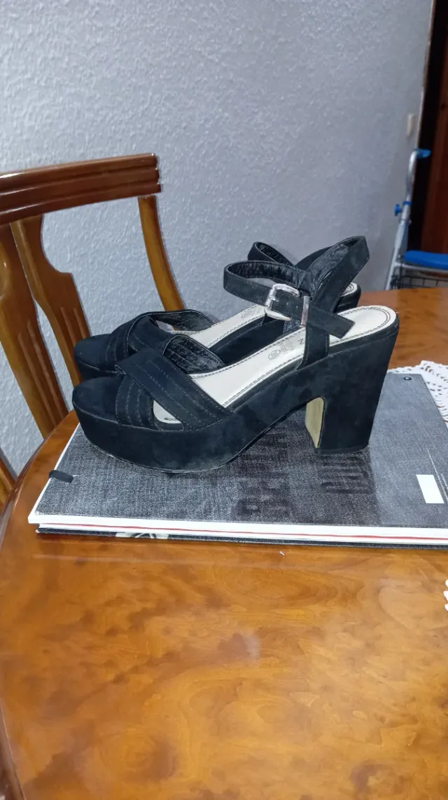 Sandalias de plataforma negras talla 39
