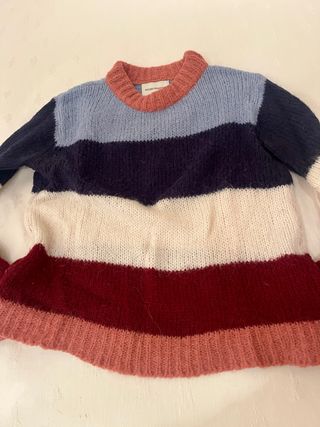 Jersey lana tricolor cuello redondo