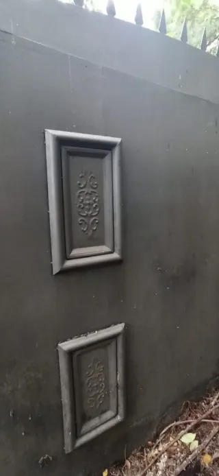 Puerta de hierro exterior con detalles