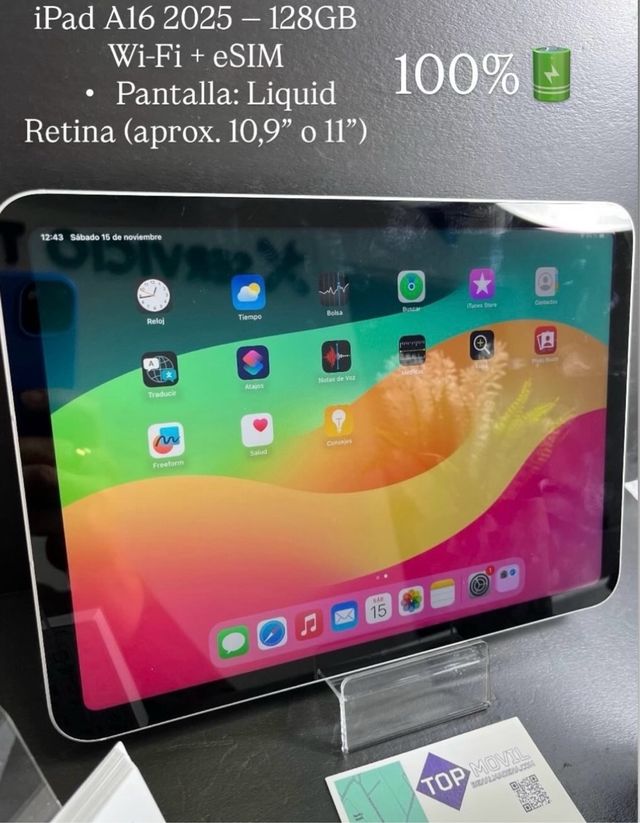 iPad A16 2025 128GB Wi-Fi + eSIM Plata