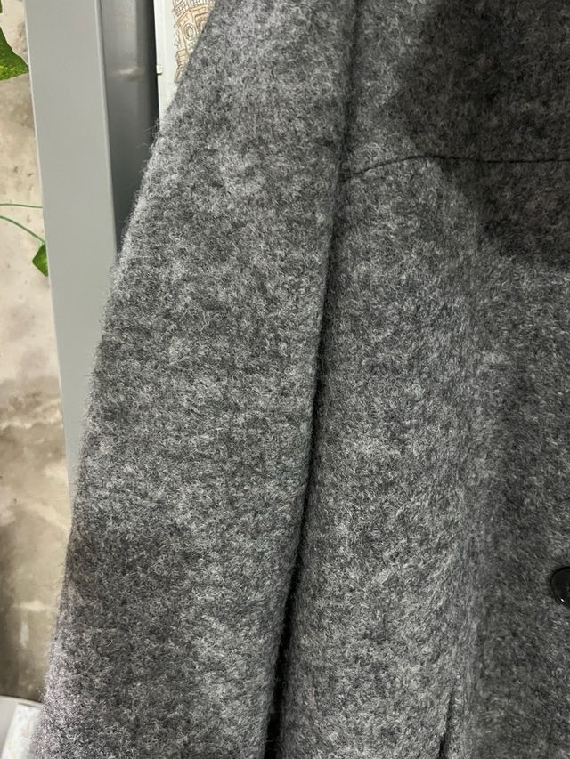 Abrigo paño Zara oversize gris T.M