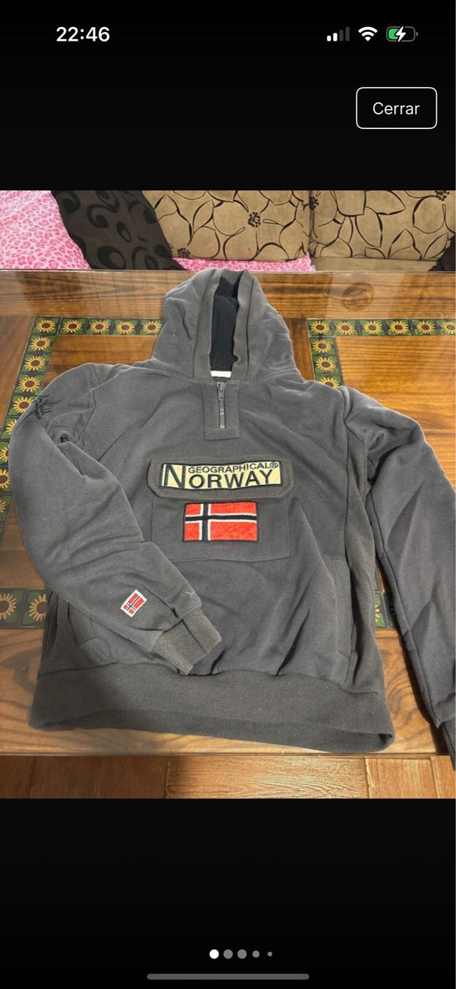 Sudadera Geographical Norway Gris