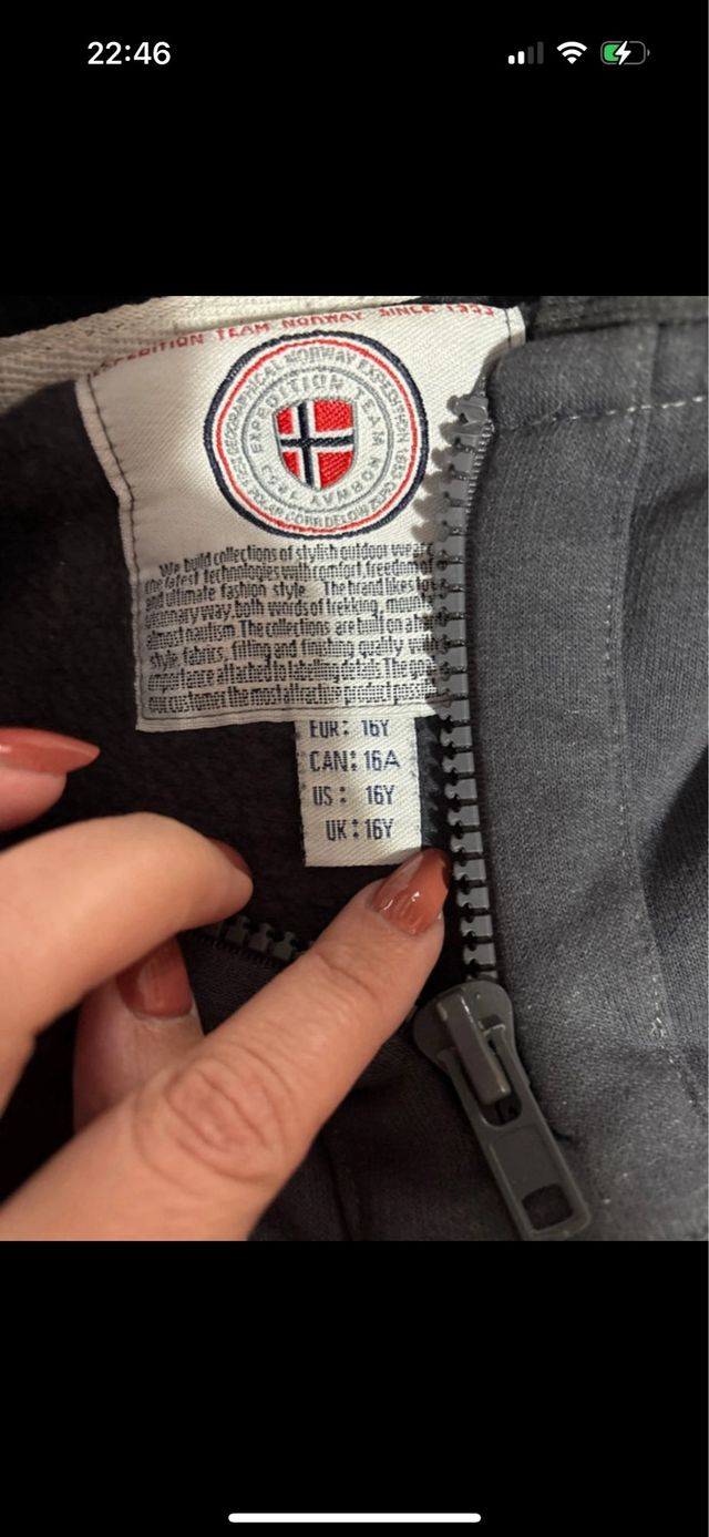 Sudadera Geographical Norway Gris