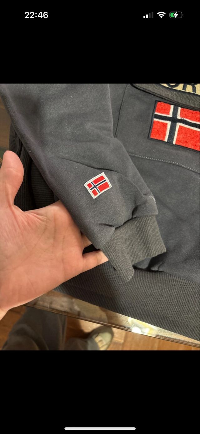 Sudadera Geographical Norway Gris