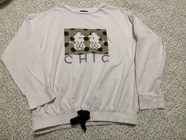 Camiseta niña manga larga T.8 beige