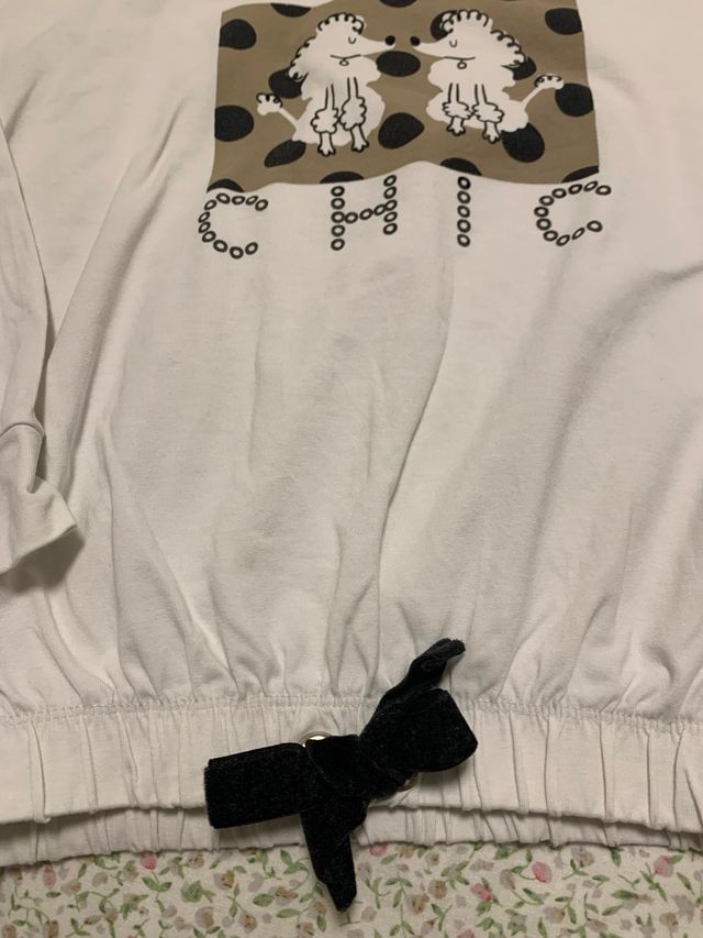 Camiseta niña manga larga T.8 beige