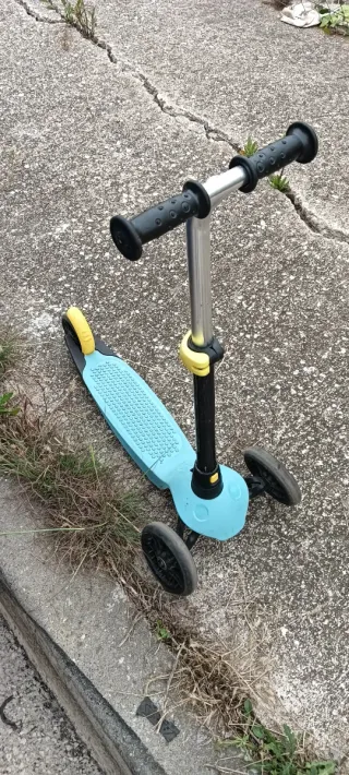 Patinete infantil 3 ruedas azul Plegable