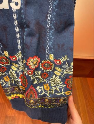 Sudadera Adidas Azul Flores