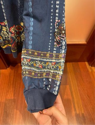 Sudadera Adidas Azul Flores