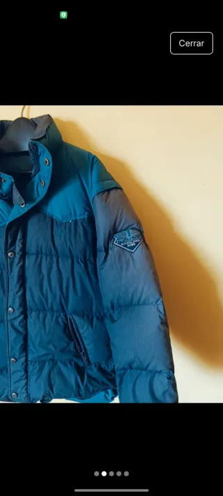 Bomber plumas vintage azul y verde azulado