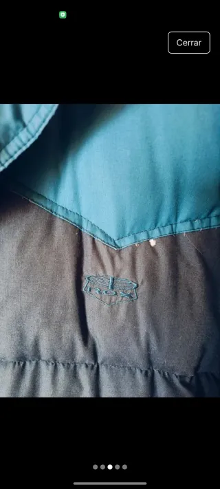 Bomber plumas vintage azul y verde azulado