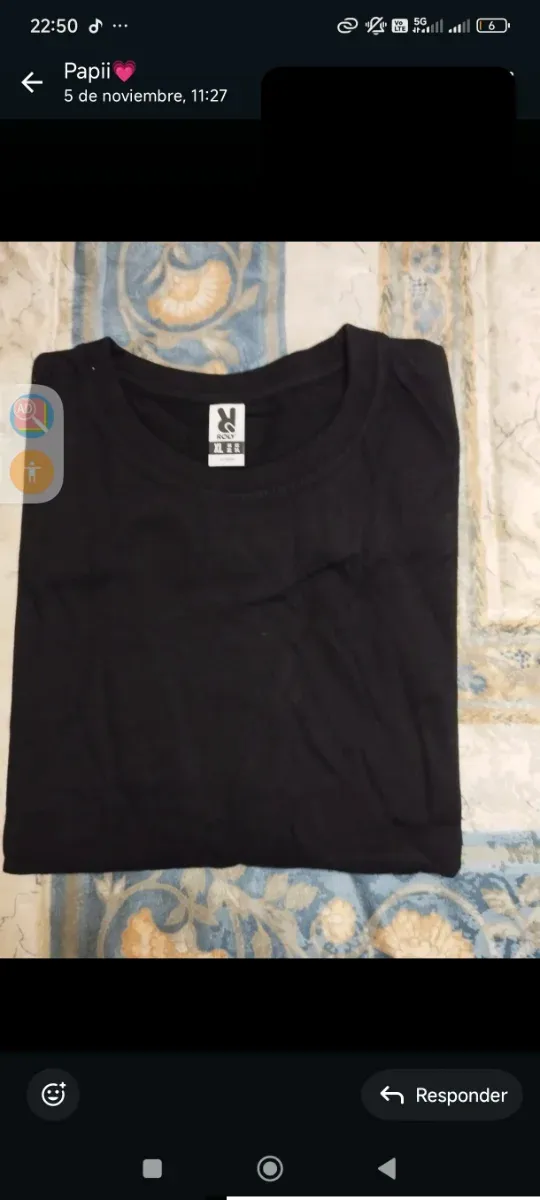 Camiseta Roly Negra Talla XL