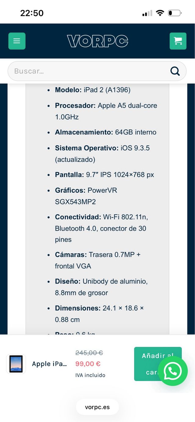 iPad 2 Generazione A1395 Nero
