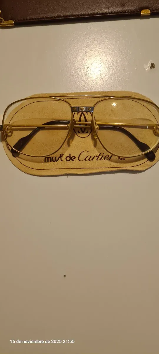 Gafas Cartier Santos Aviator Doradas