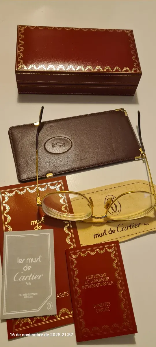 Gafas Cartier Santos Aviator Doradas