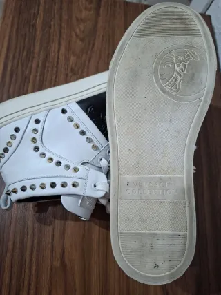 Zapatillas Versace Botín Blancas y Negras