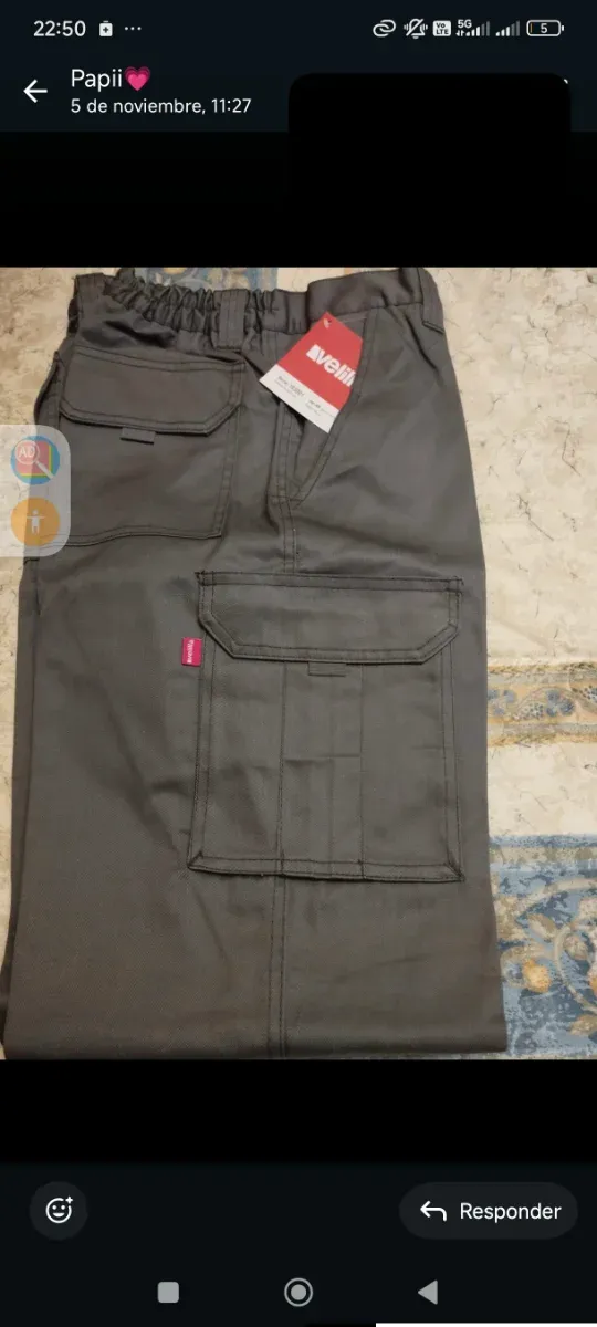 Pantalones cargo negros trabajo