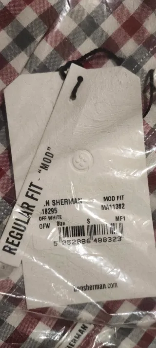 Camisa Ben Sherman cuadros gris y rojo